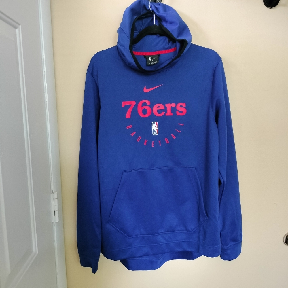 Mens Womens blue nike Philadelphia 76ers pullover dri fit hoodie M Sixers